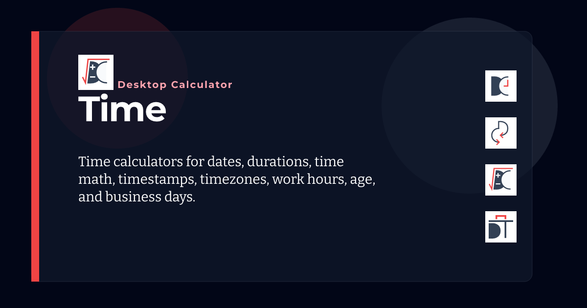 Time Calculators - Desktop Calculator